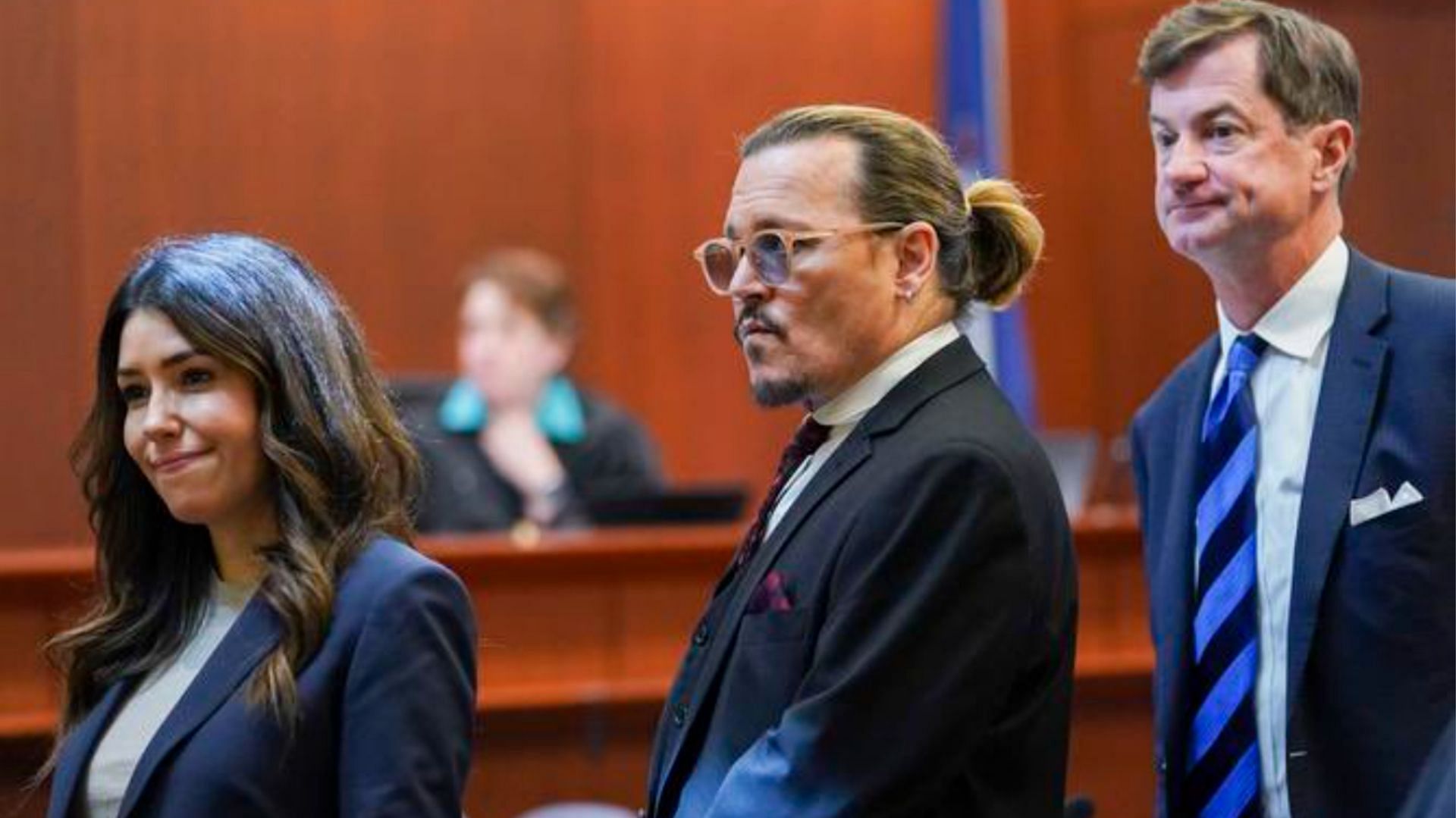 Johnny Depp&#039;s lawyers, Camille Vasquez and Ben Chew were hailed on the internet by the actor&#039;s supporters throughout the heated trial (Image via Twitter/@MattStoneABC)
