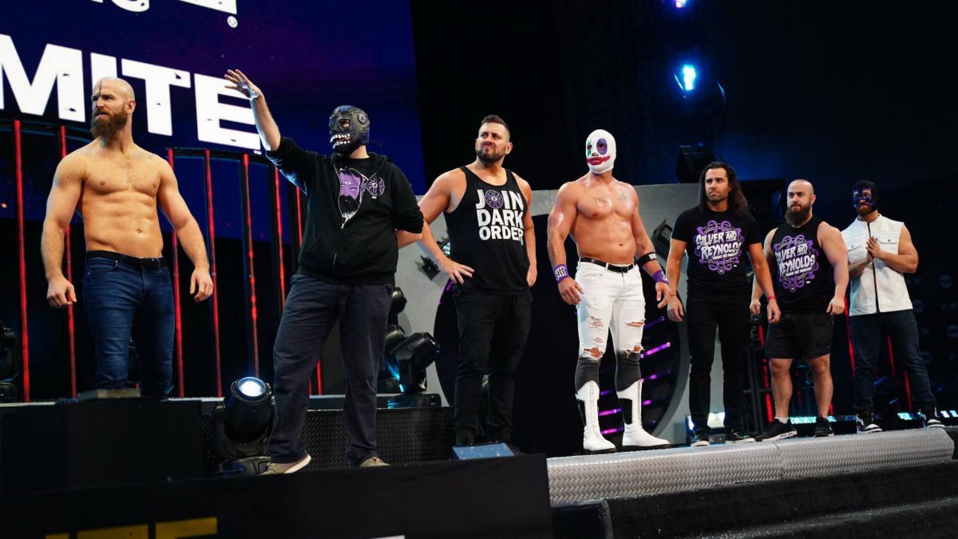 The Dark Order at an AEW Dynamite event in 2021