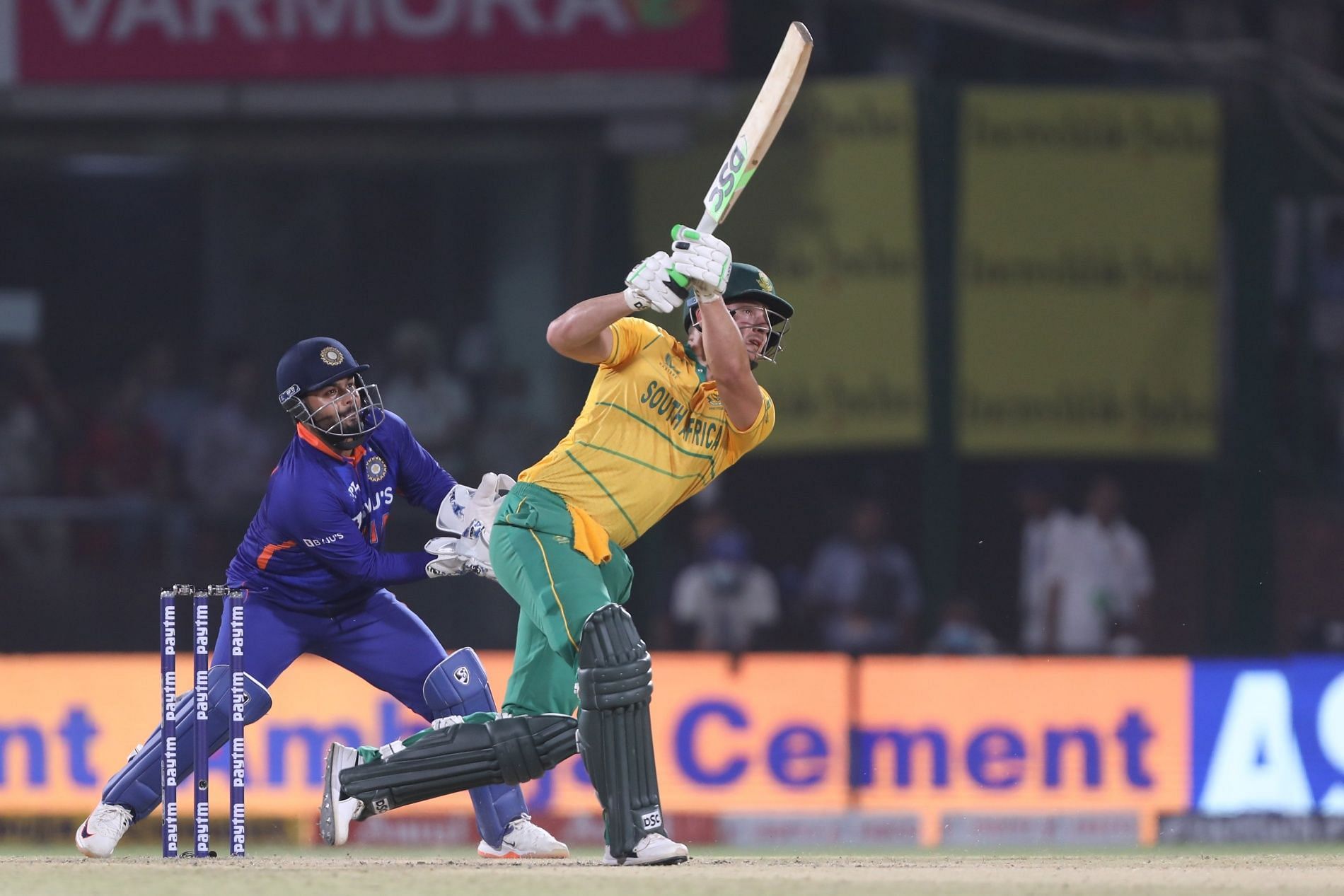 David Miller in full flow against India in the first T20I. Pic: ICC