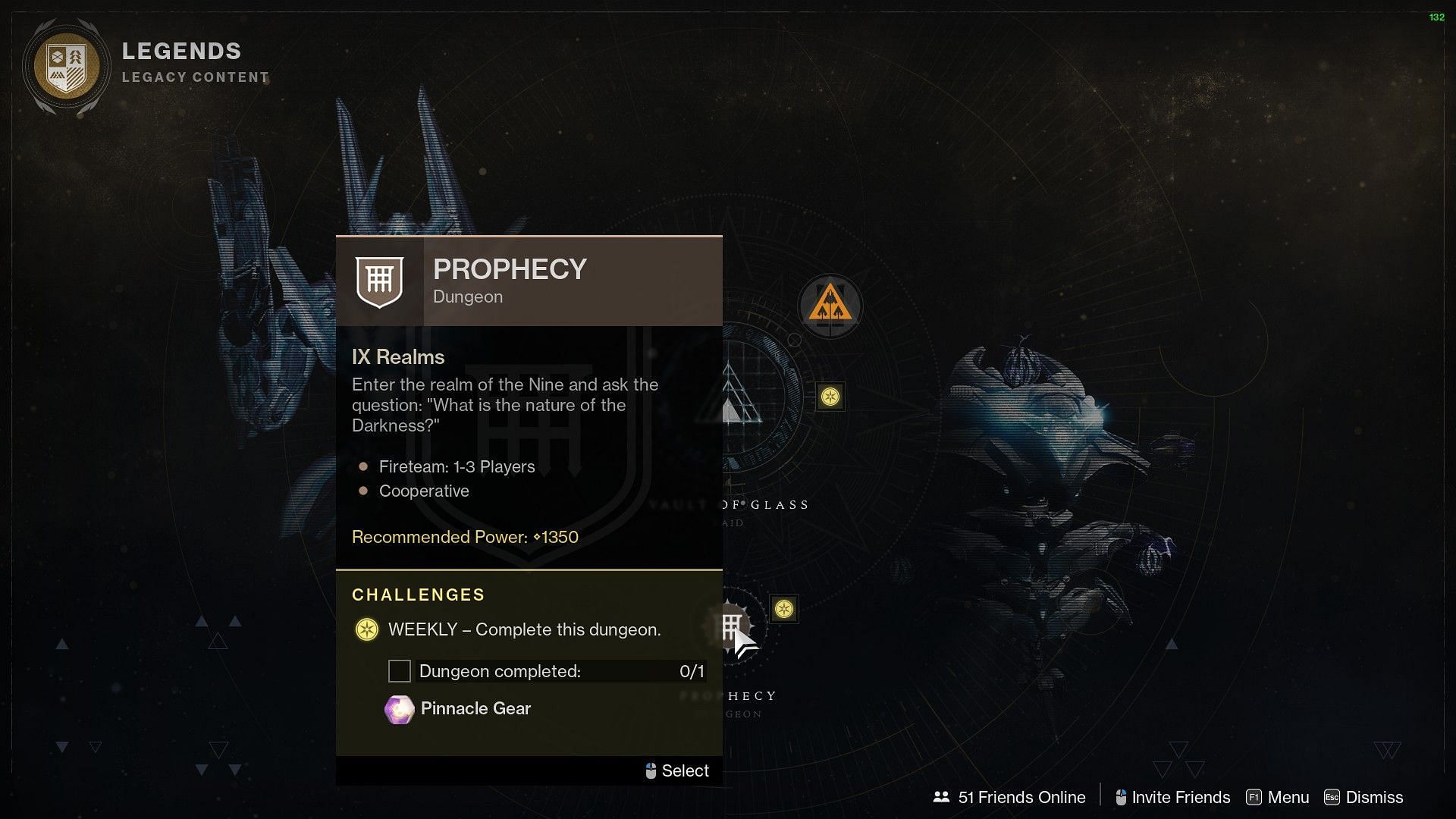 The Prophecy Dungeon from Year 2 is dropping pinnacle gear (Image via Destiny 2)