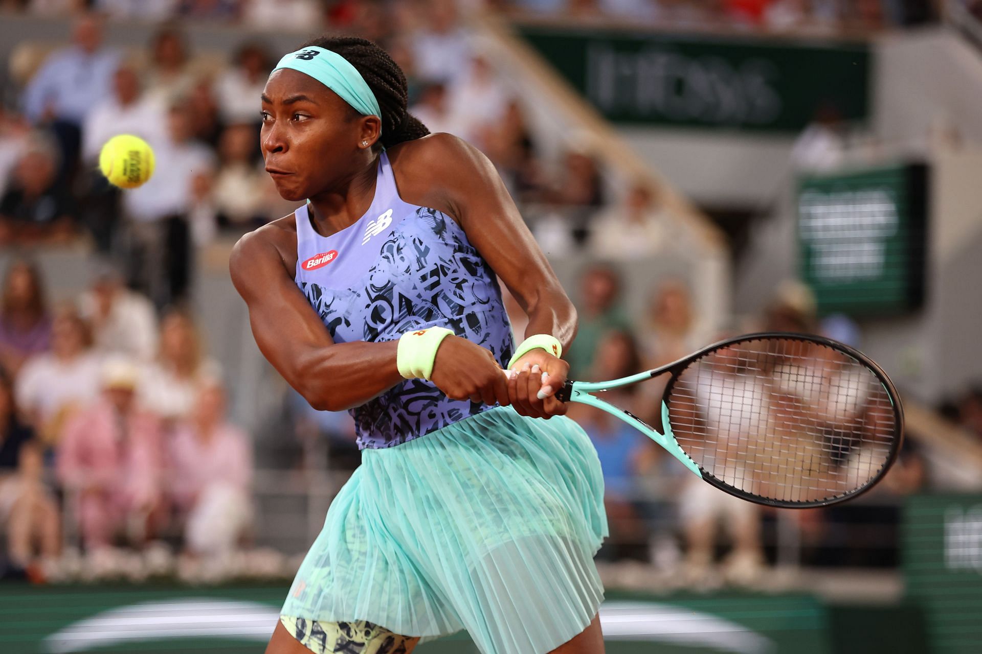 Coco Gauff in action during the 2022 French Open