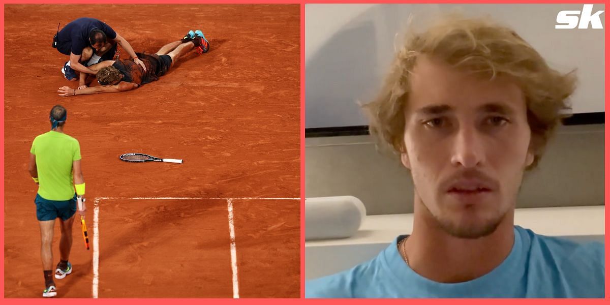 Zverev rolled his ankle late in the second set of the French Open semifinal