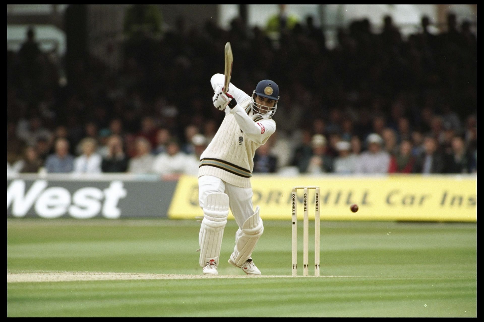 Sourav Ganguly batting on Test debut at Lord&rsquo;s. Pic: Getty Images