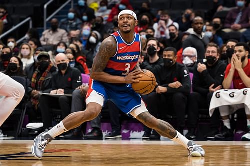 Bradley Beal creates space against a defender