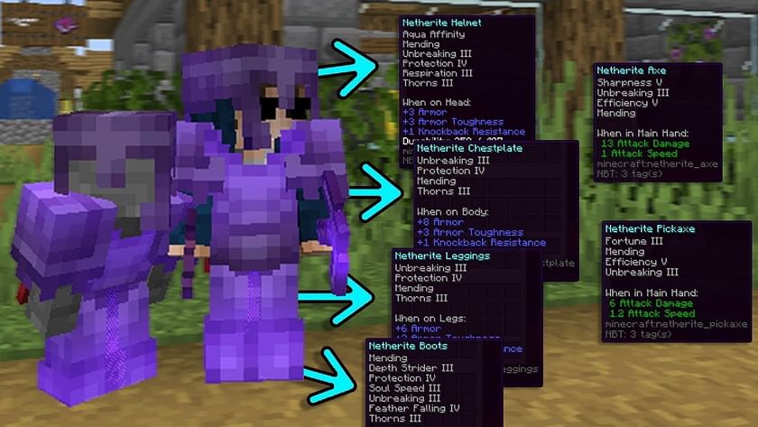 How to make Enchanted Netherite Leggings in Minecraft
