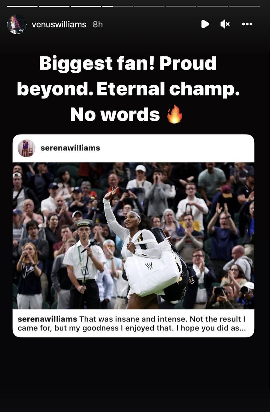 Venus responded to Serena Williams&#039; Instagram post.