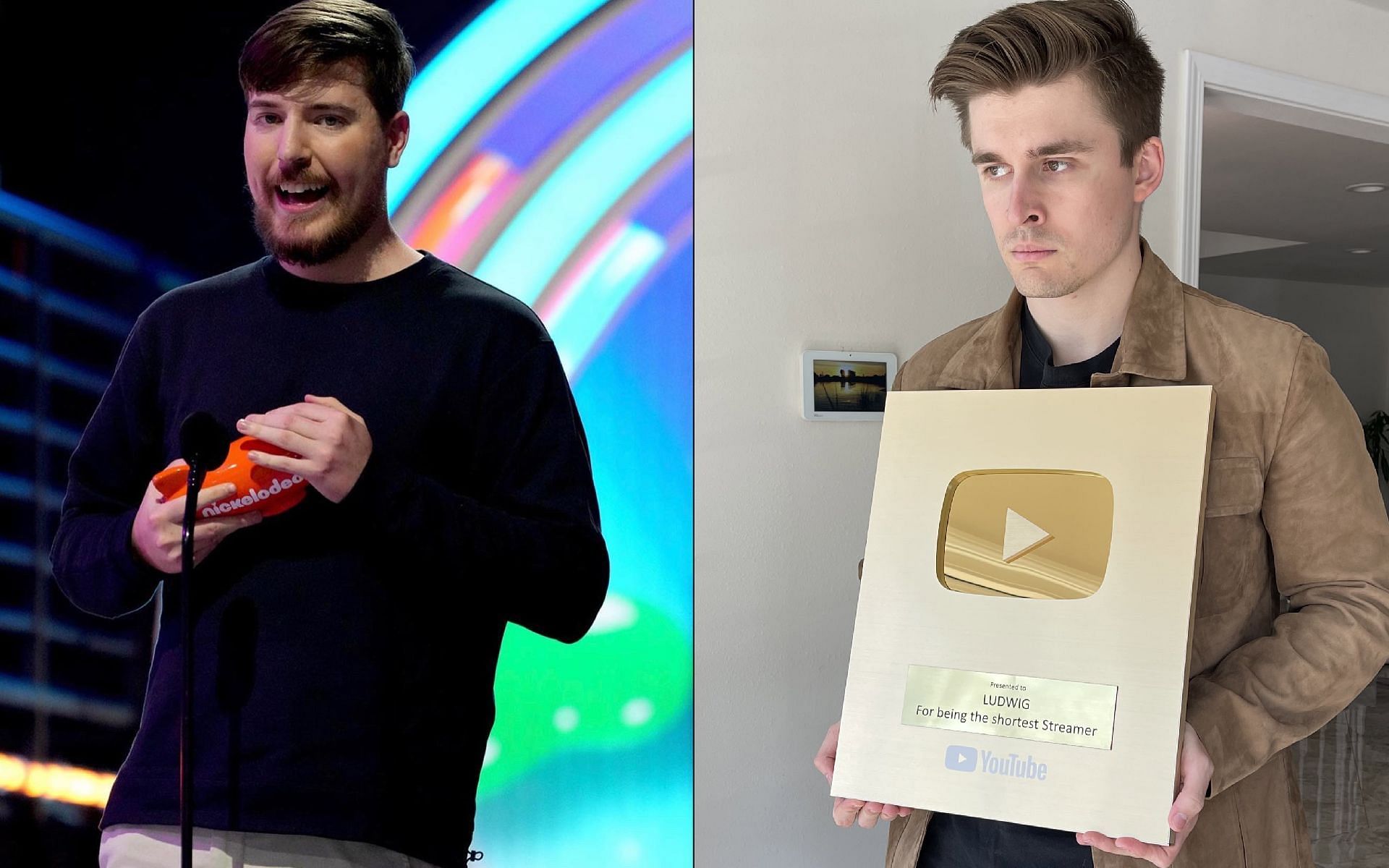 Ludwig was amazed after seeing MrBeast&#039;s Willy Wonka&#039;s Chocolate Factory video (Images via MrBeast and LudwigAhgren/Twitter)