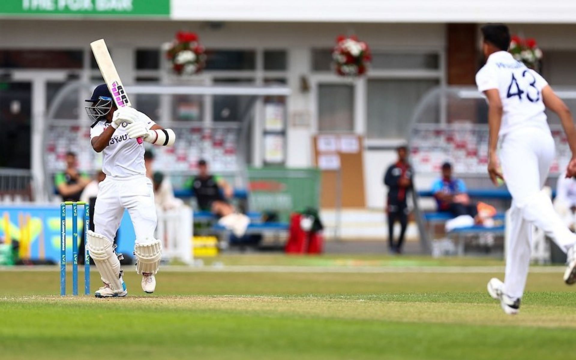 KS Bharat in action against Leicestershire. (Source: Instagram)