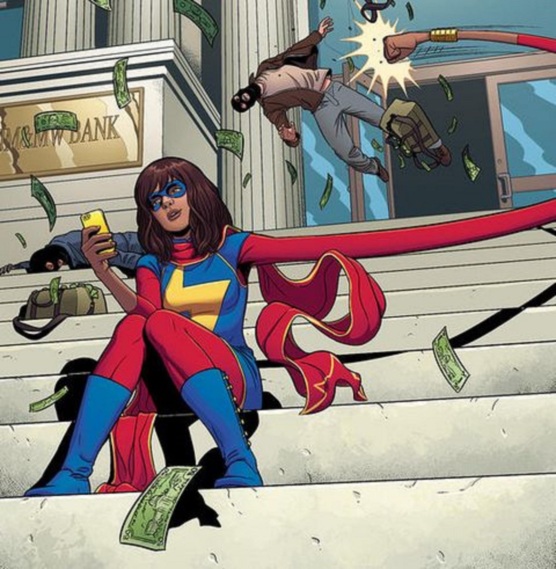 In comics, Kamala gets her powers after getting exposed to Mist (Image via Marvel)