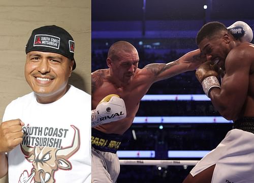 Robert Garcia (left), Anthony Joshua vs Oleksandr Usyk (right)