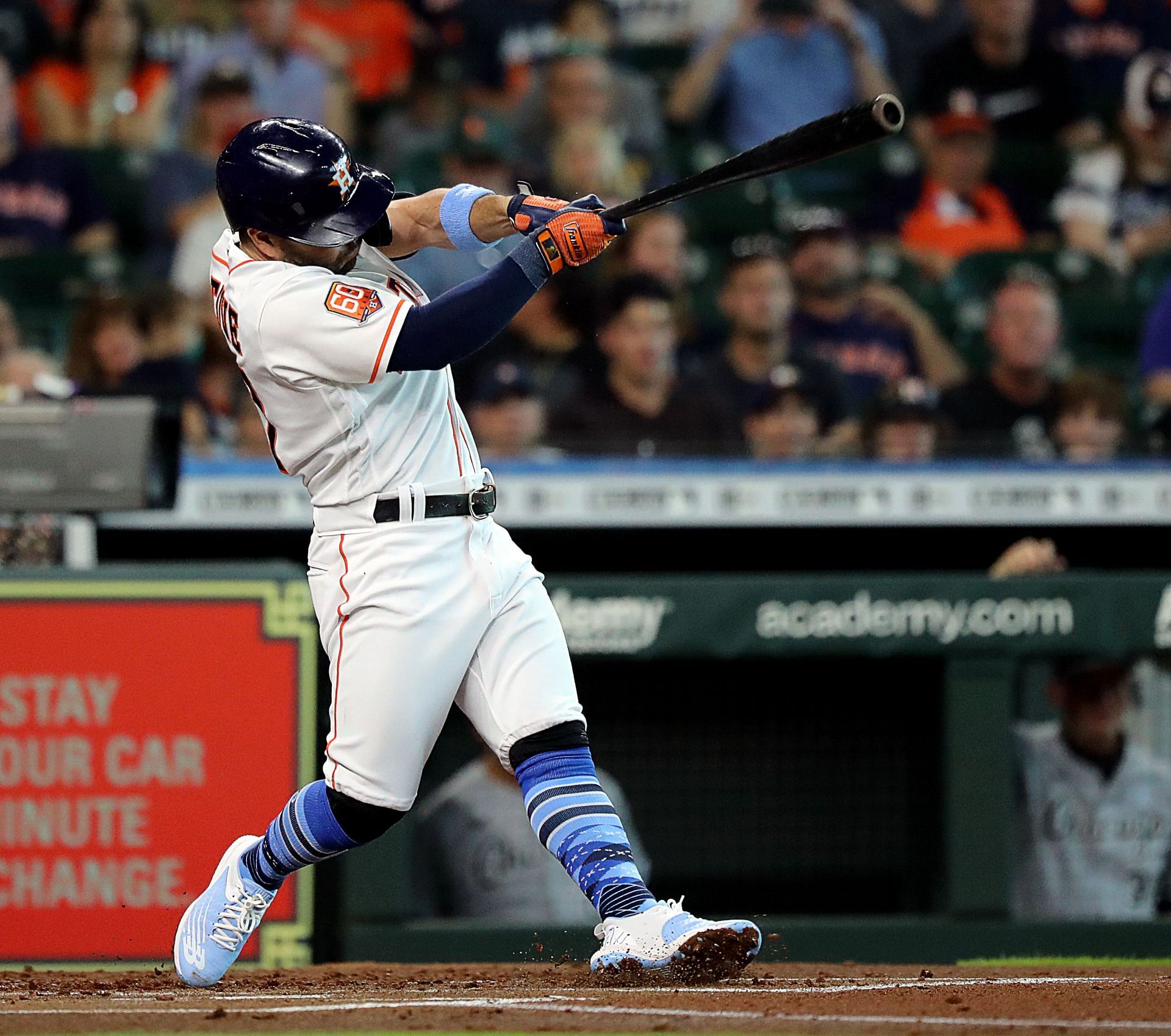 Houston Astros star Jose Altuve crushing a homer