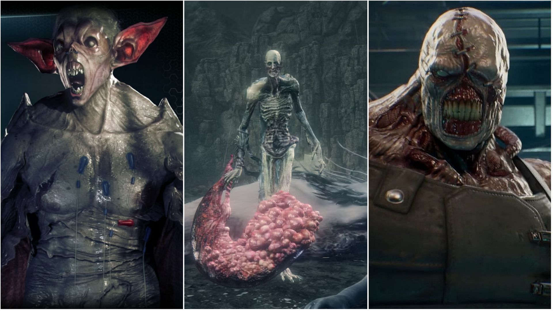 A few monsters from different video games (Images via Rocksteady, FromSoftware &amp; Capcom)