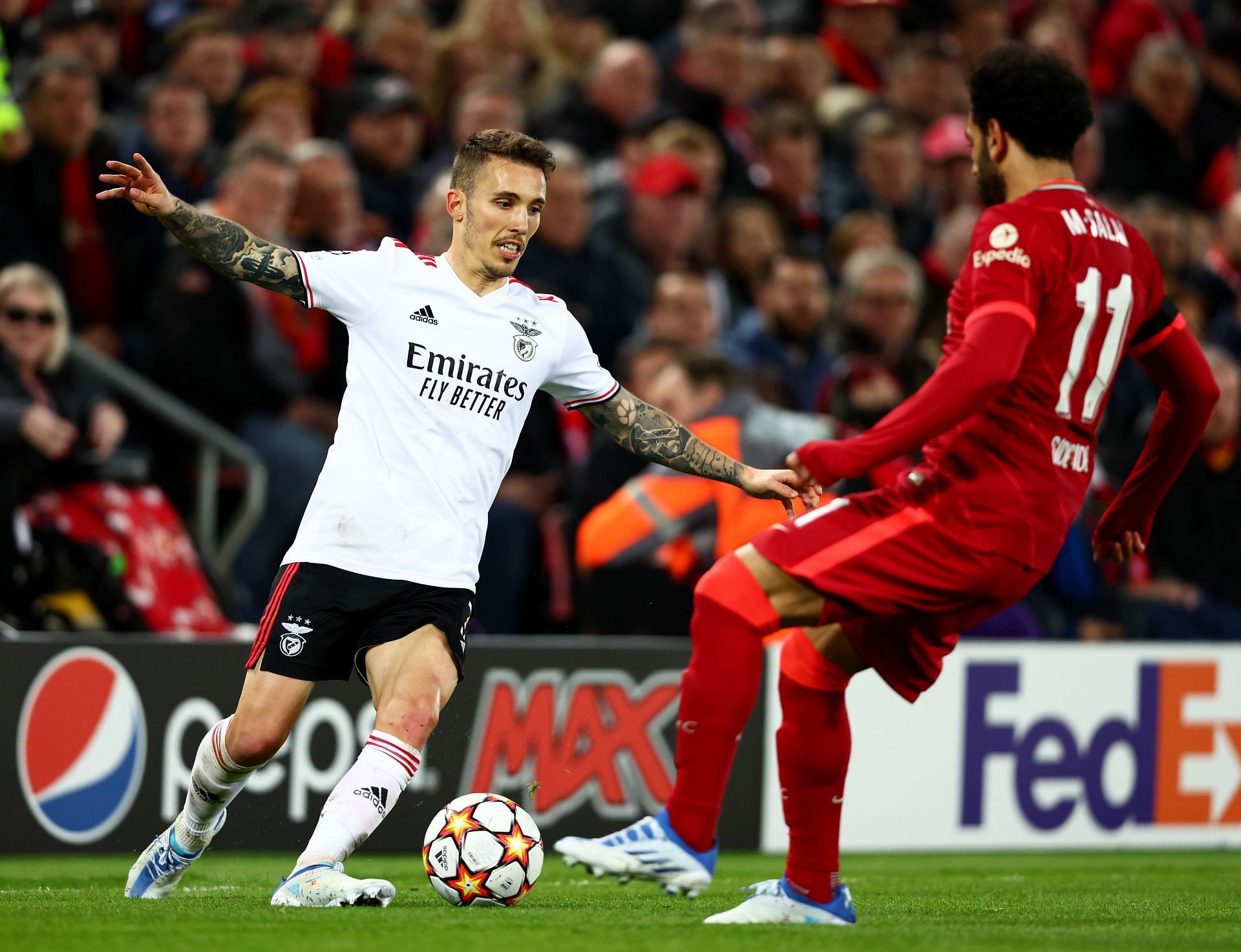 Alejandro Grimaldo - Liverpool FC v SL Benfica Quarter Final Leg Two - UEFA Champions League