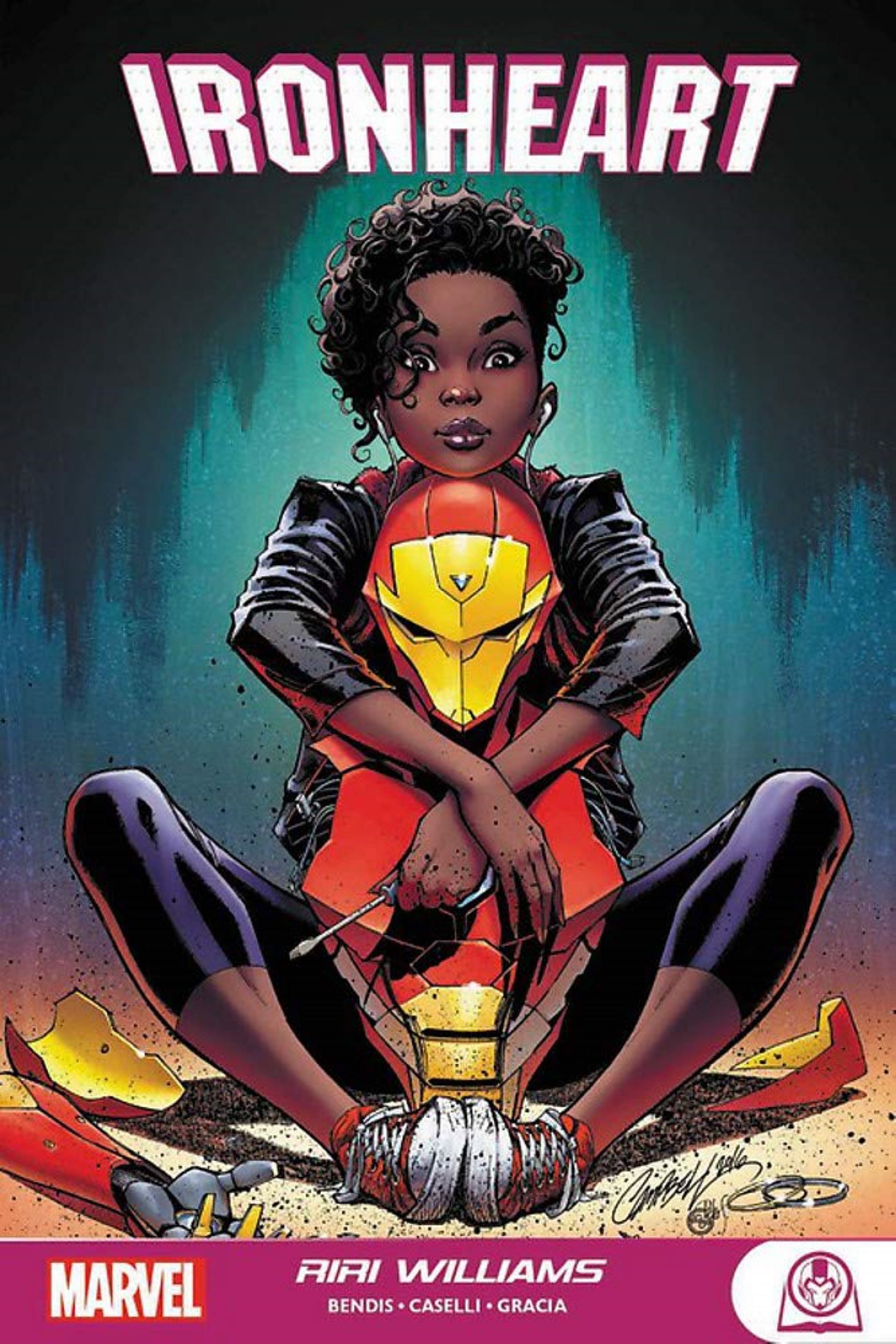 Riri Williams made a suit by stealing materials (Image via Marvel)