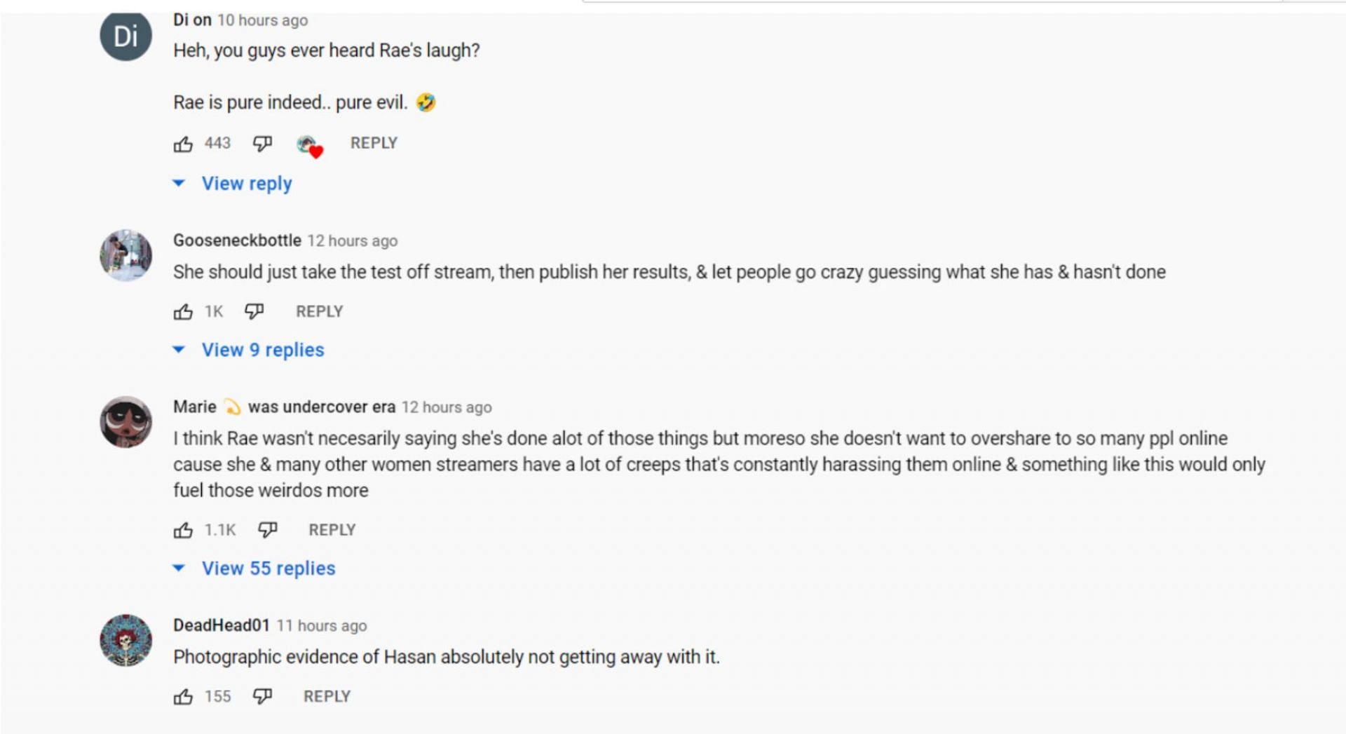 Fans bereaksi terhadap tindakan lucu Rae dalam tes kemurnian (Gambar via- Shrimpkkuno/YouTube)