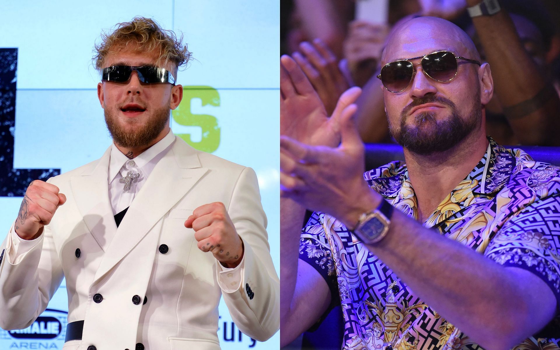 Jake Paul (left) and Tyson Fury (right) (Image credits Getty)