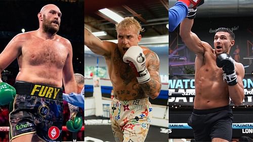 Tyson Fury (left, @tysonfury), Jake Paul (center, @jakepaul), Tommy Fury (right, @tommyfury) [images courtesy of Instagram]