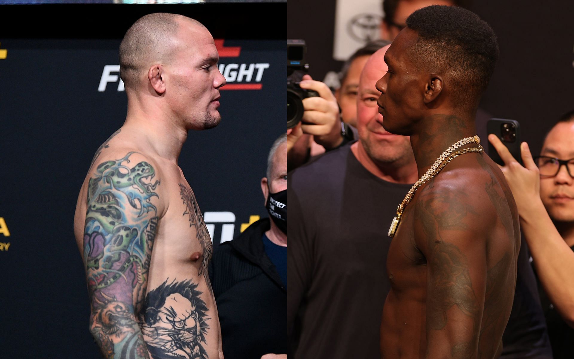 Anthony Smith (left), Israel Adesanya (right)