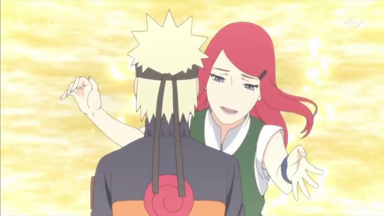 Kushina Uzumaki hugging her son, Naruto (Image via Pierrot)