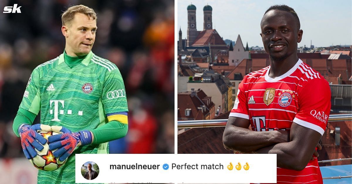 Bayern captain Neuer reacts brilliantly to Mane&#039;s arrival.
