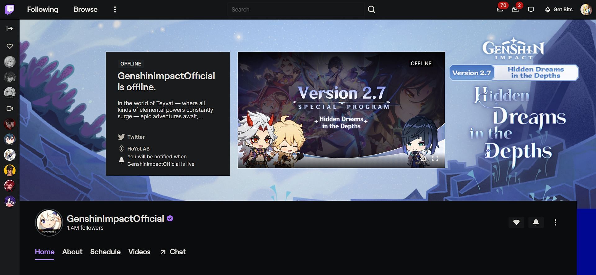 Official Twitch account (Image via Twitch)
