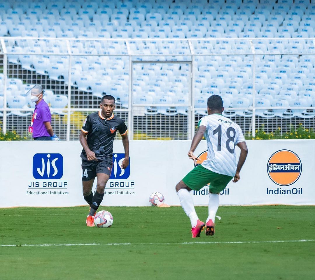 Alexander Romario Jesuraj in action for FC Goa during the 2021-22 Durand Cup (Image Courtesy: Alexander Romario Instagram)