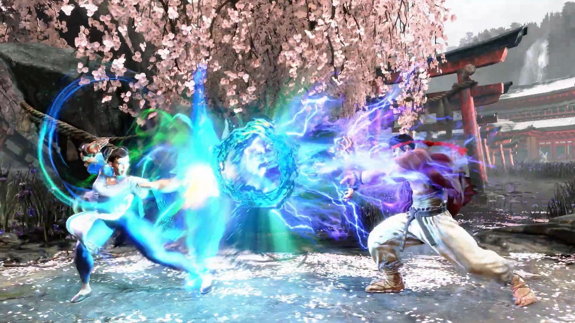A freeze-frame of gameplay from the Street Fighter 6 trailer (image via Capcom)