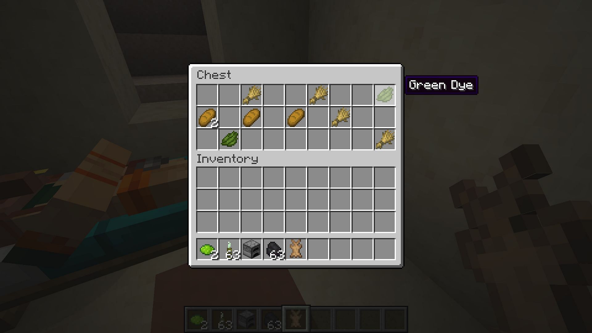 Green dye can be found in desert village chests (Image via Minecraft 1.19)