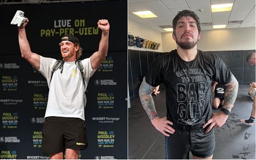 Logan Paul (left) on his recent run-in with Dillon Danis (right) [Images via Getty Images and @DillonDanis on Twitter]