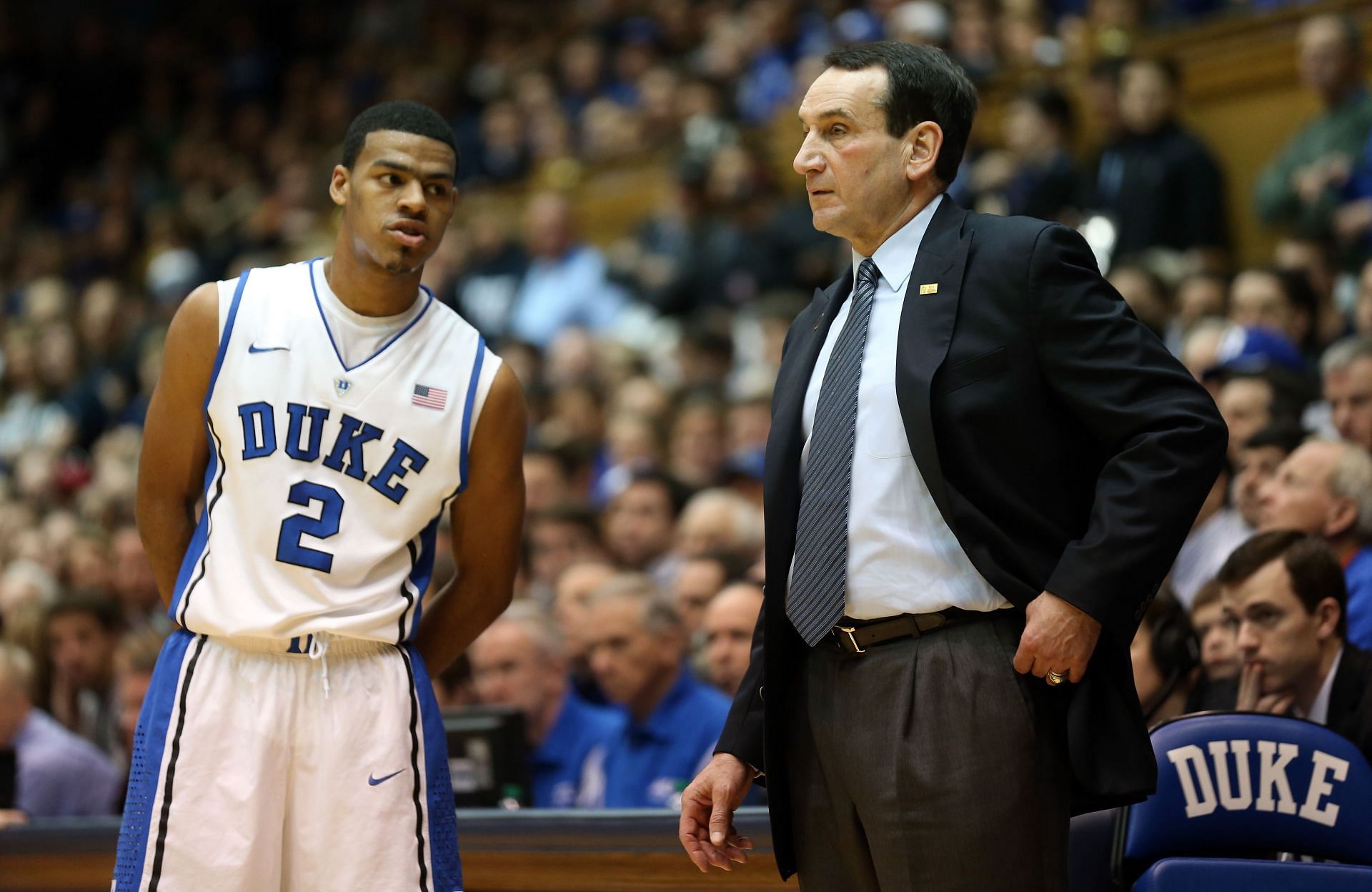Coach Mike Krzyzewski and Duke during their days together at Duke.