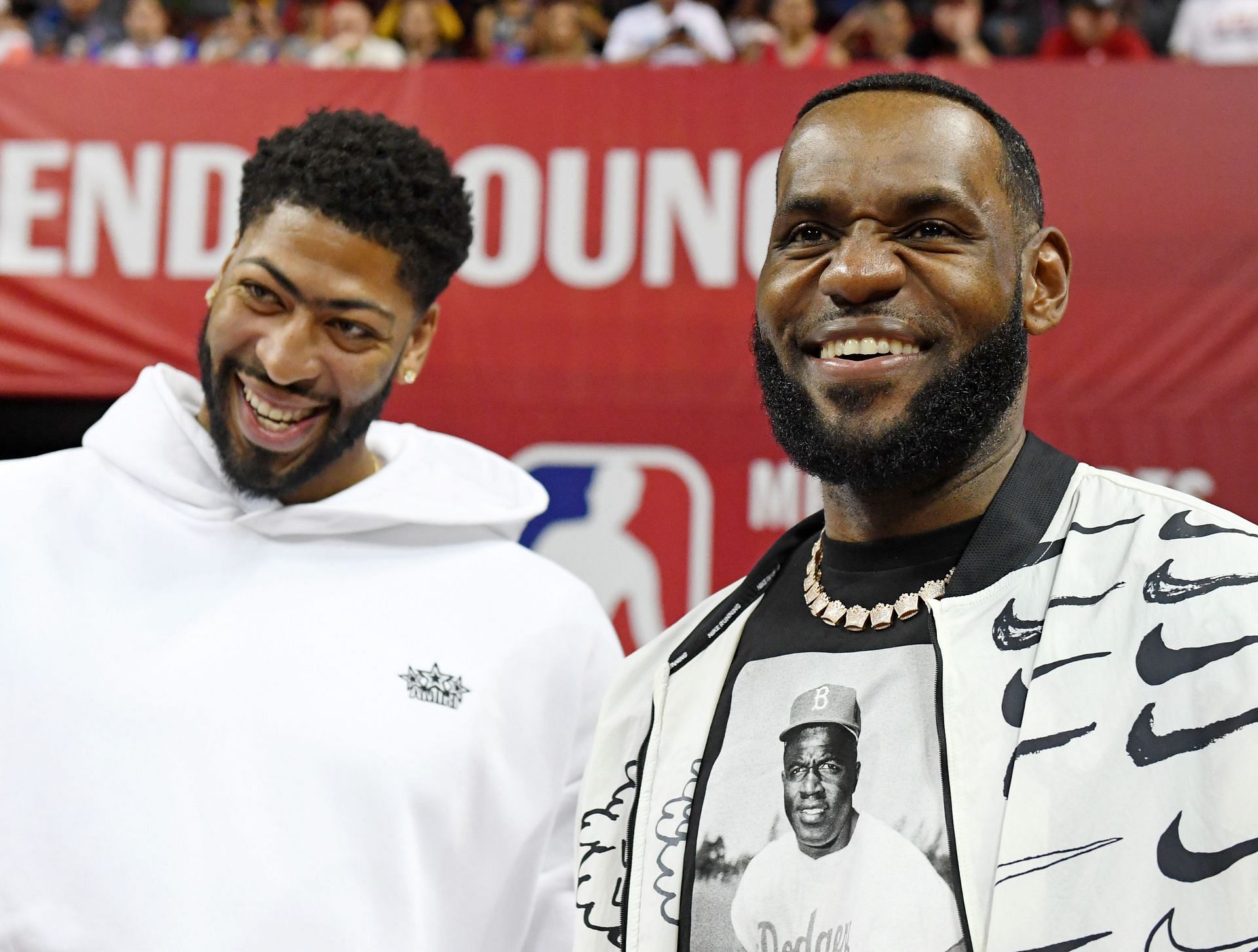 Anthony Davis (left) and LeBron James of the LA Lakers