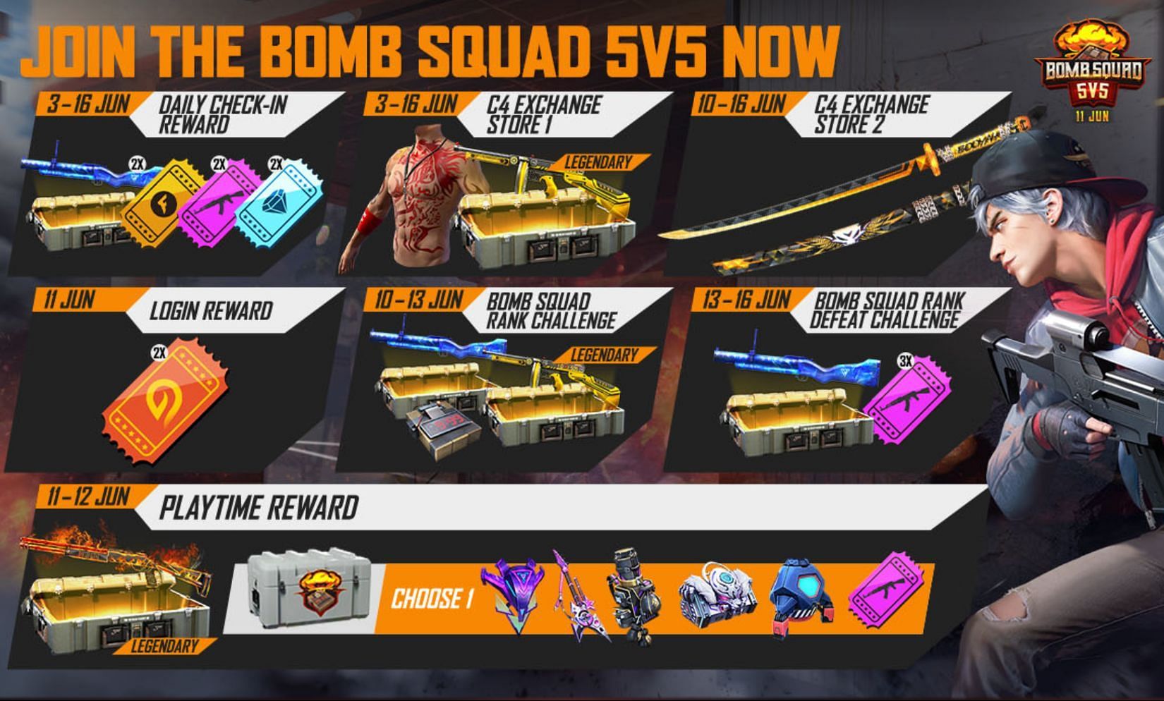 Bomb Squad Rank Challenge will start on 10 June (Image via Garena)