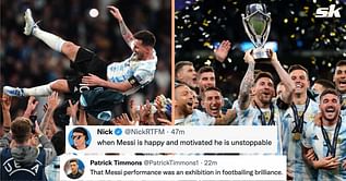 "Vintage Lionel Messi masterclass" "Surely gonna win one more Ballon d'Or" - Fans hail Argentine maestro as 'greatest athlete of all time' after Finalissima win against Italy