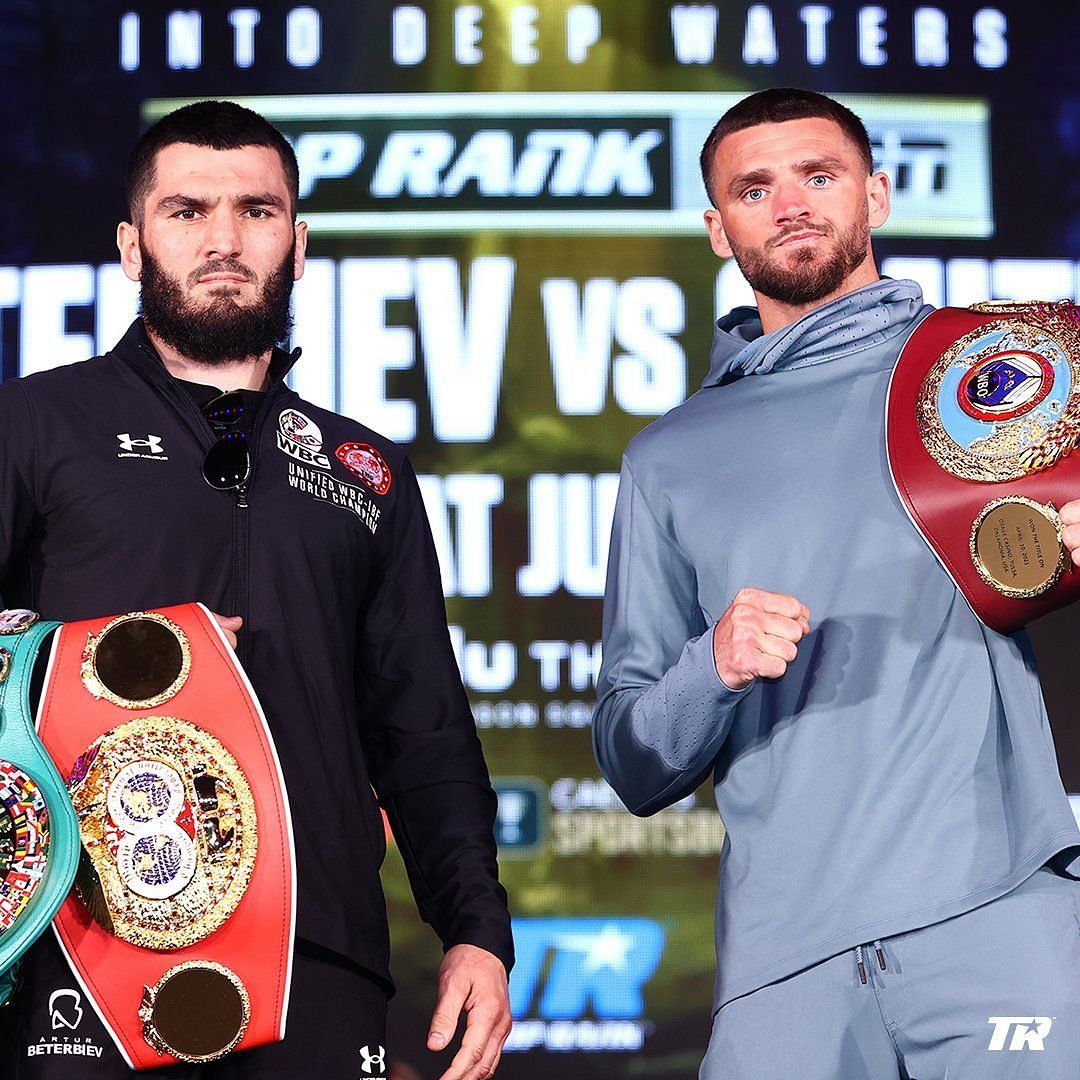 Artur Beterbiev (left) and Joe Smith Jr. (right) at the final press conference.