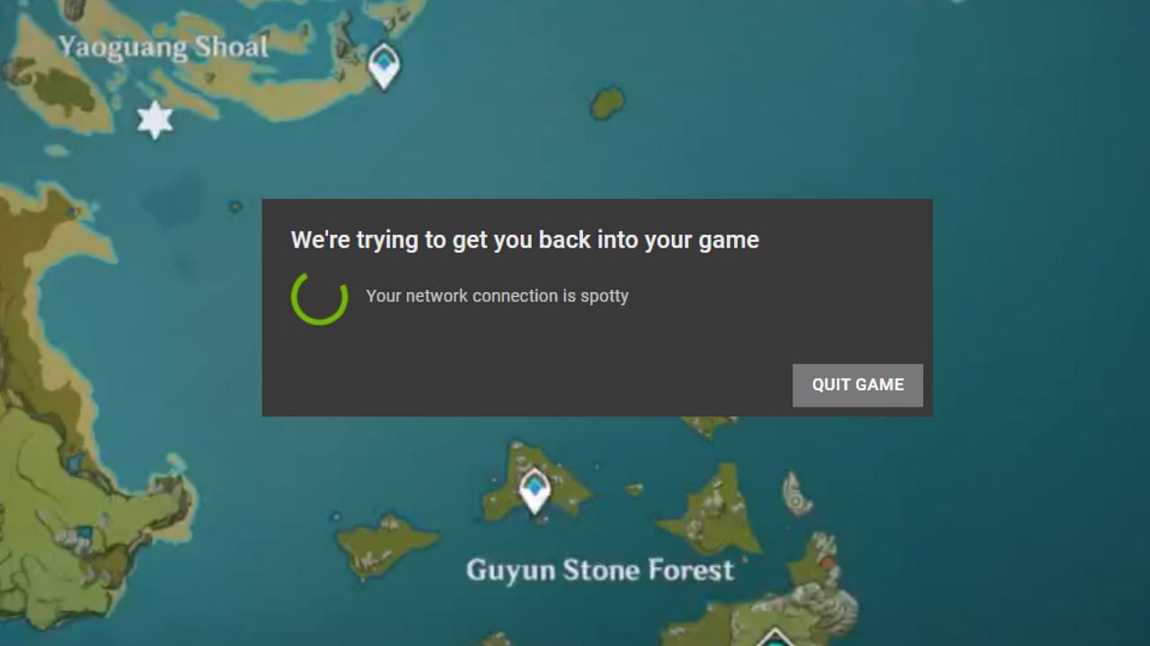 If your Internet is bad or if you are using a bad VPN, you will see this message (Image via NVIDIA, miHoYo)