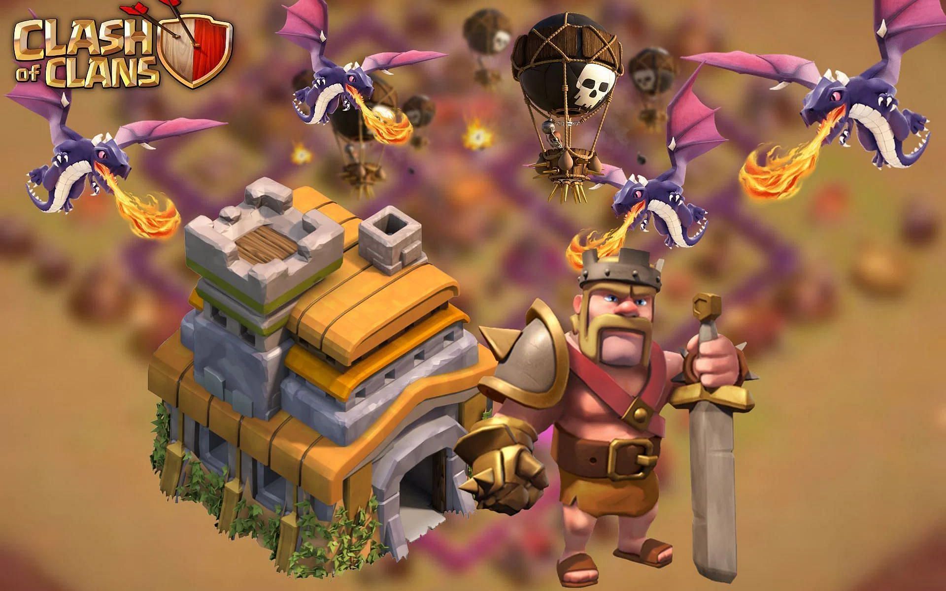 Mass Dragons Attack Strategy in Clash of Clans (Image via Sportskeeda)