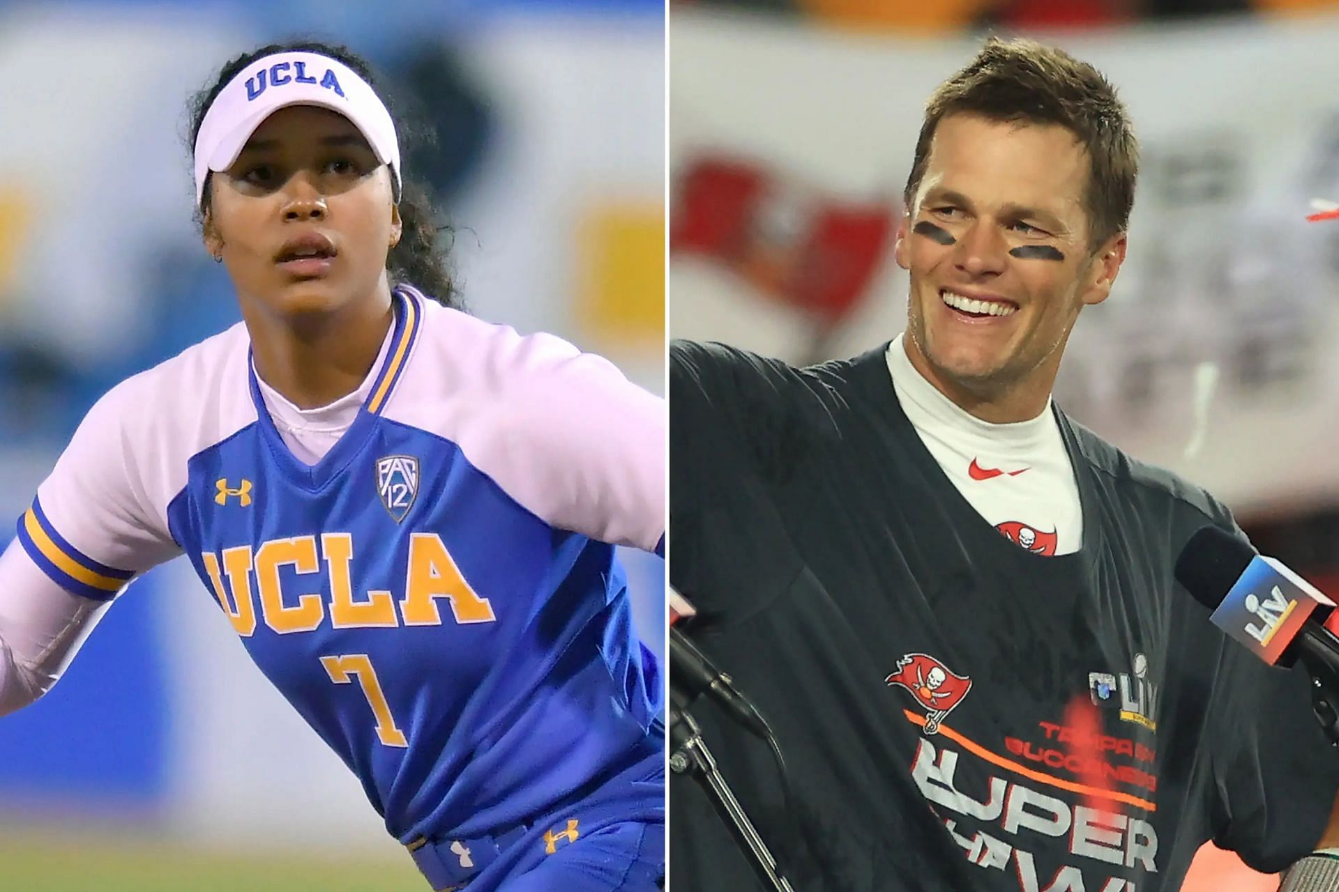 UCLA CF Maya Brady (l) and her uncle, Tampa Bay QB Tom Brady (r). Source: New York Post