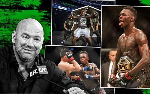 Dana White showers praise on Israel Adesanya [Top image via BTsport on YouTube | rest via Getty]