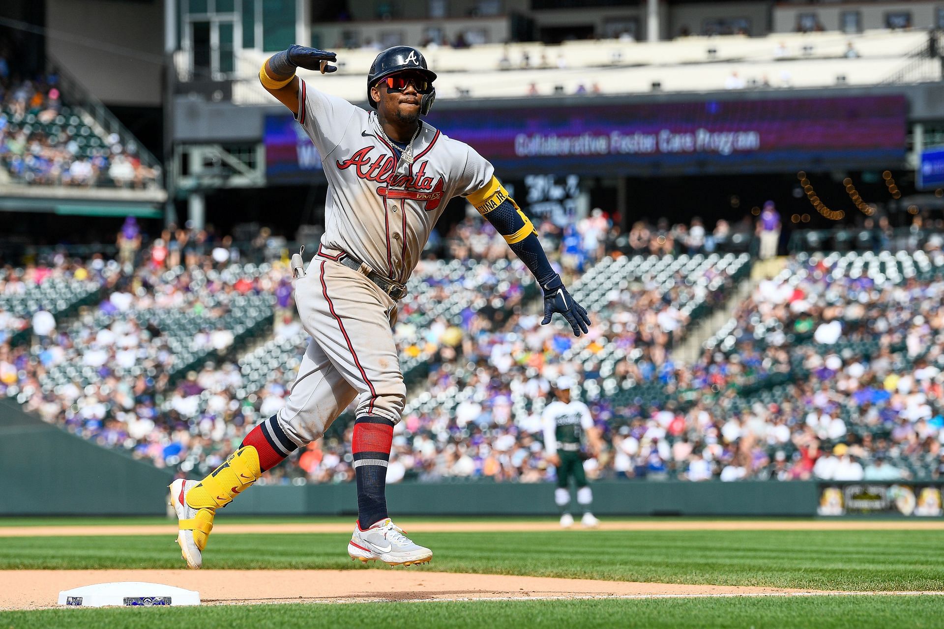Ronald Acuna Jr. hit the game-winning home run in Colorado on Sunday.