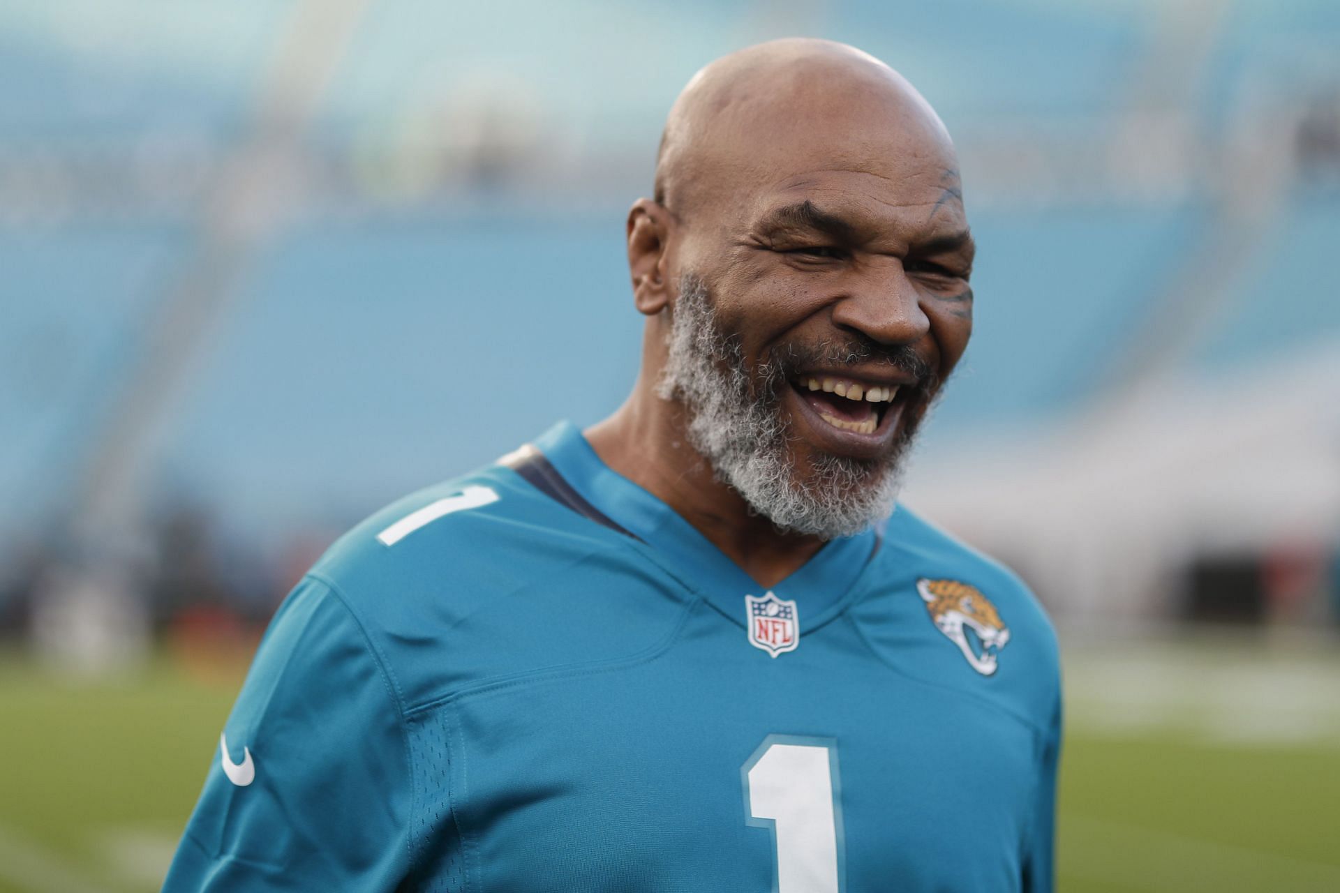 Mike Tyson at a Jacksonville Jaguars game.