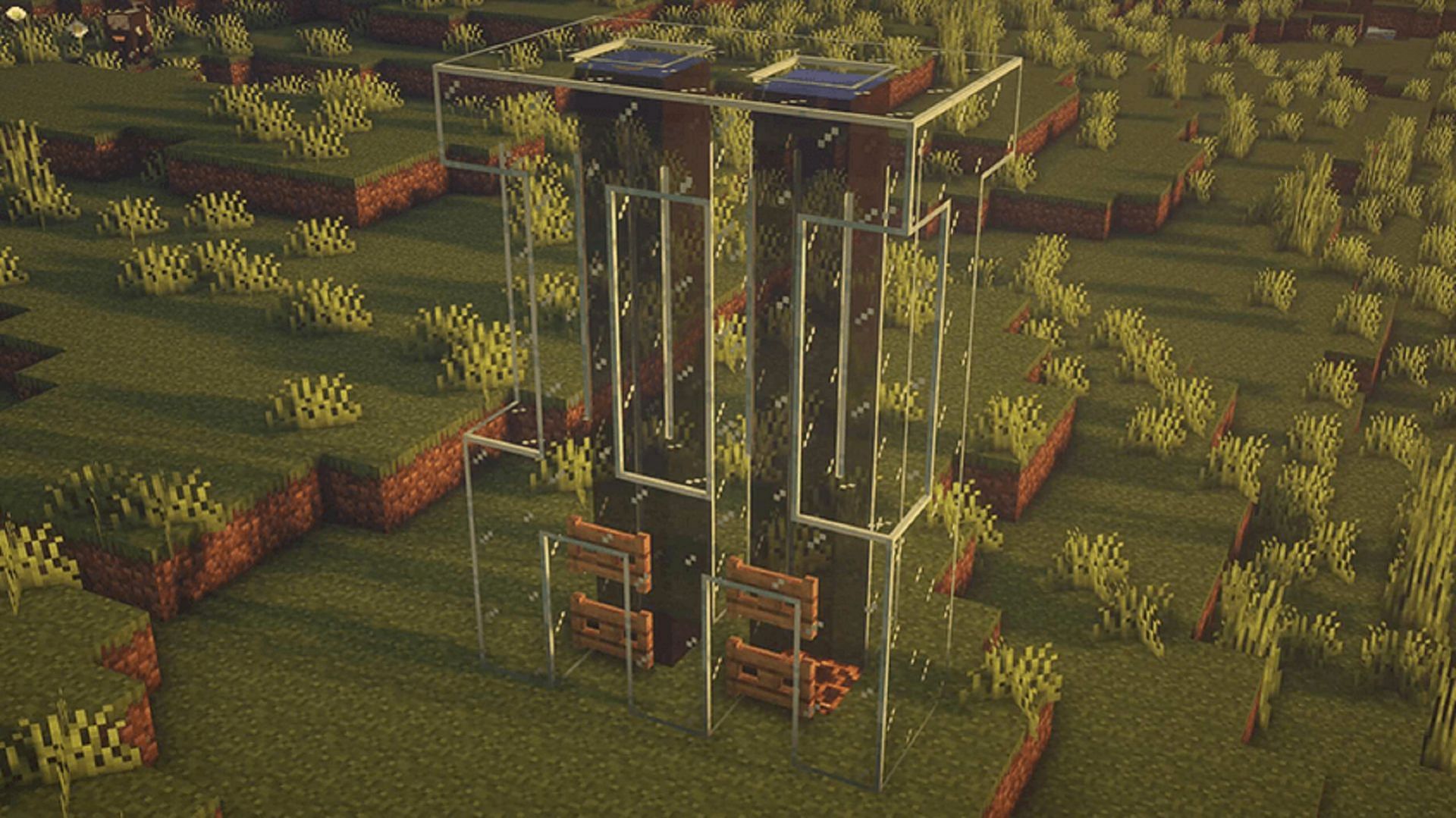 A water elevator in Minecraft (Image via Mojang)