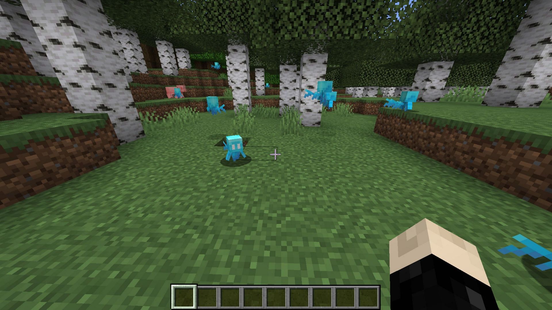 Multiple Allays roaming the Overworld (Image via Mojang)