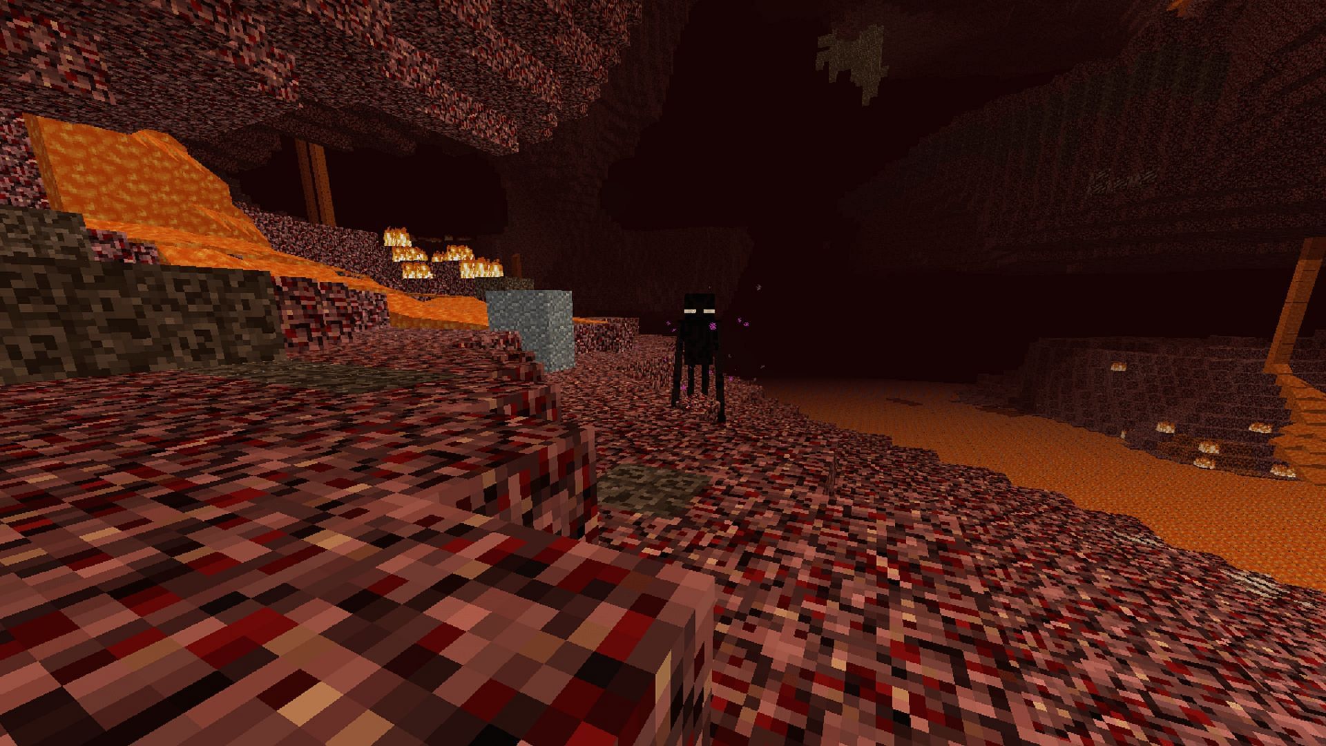 An Enderman in the Nether (Image via u/Billabomb75/Reddit)