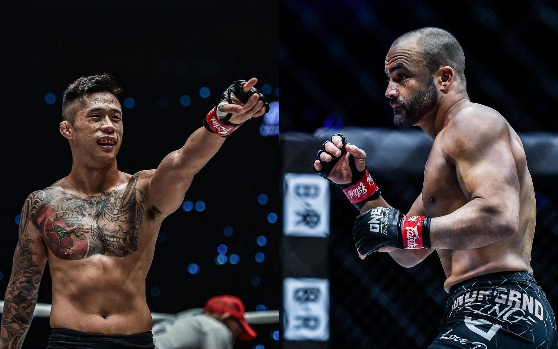 Former 2-division ONE world champion Martin Nguyen (left) wants a fight with Eddie Alvarez (right) at featherweight. (Images courtesy of ONE Championship)