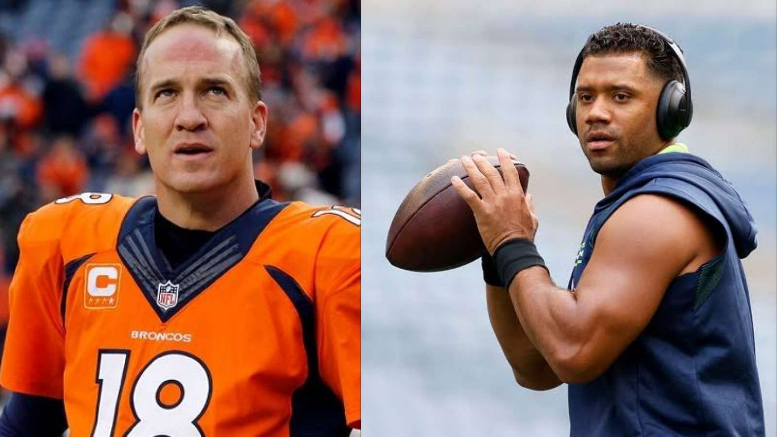NFL HOF QB Peyton Manning (l) and Broncos QB Russell Wilson (r). Source: FirstSportz
