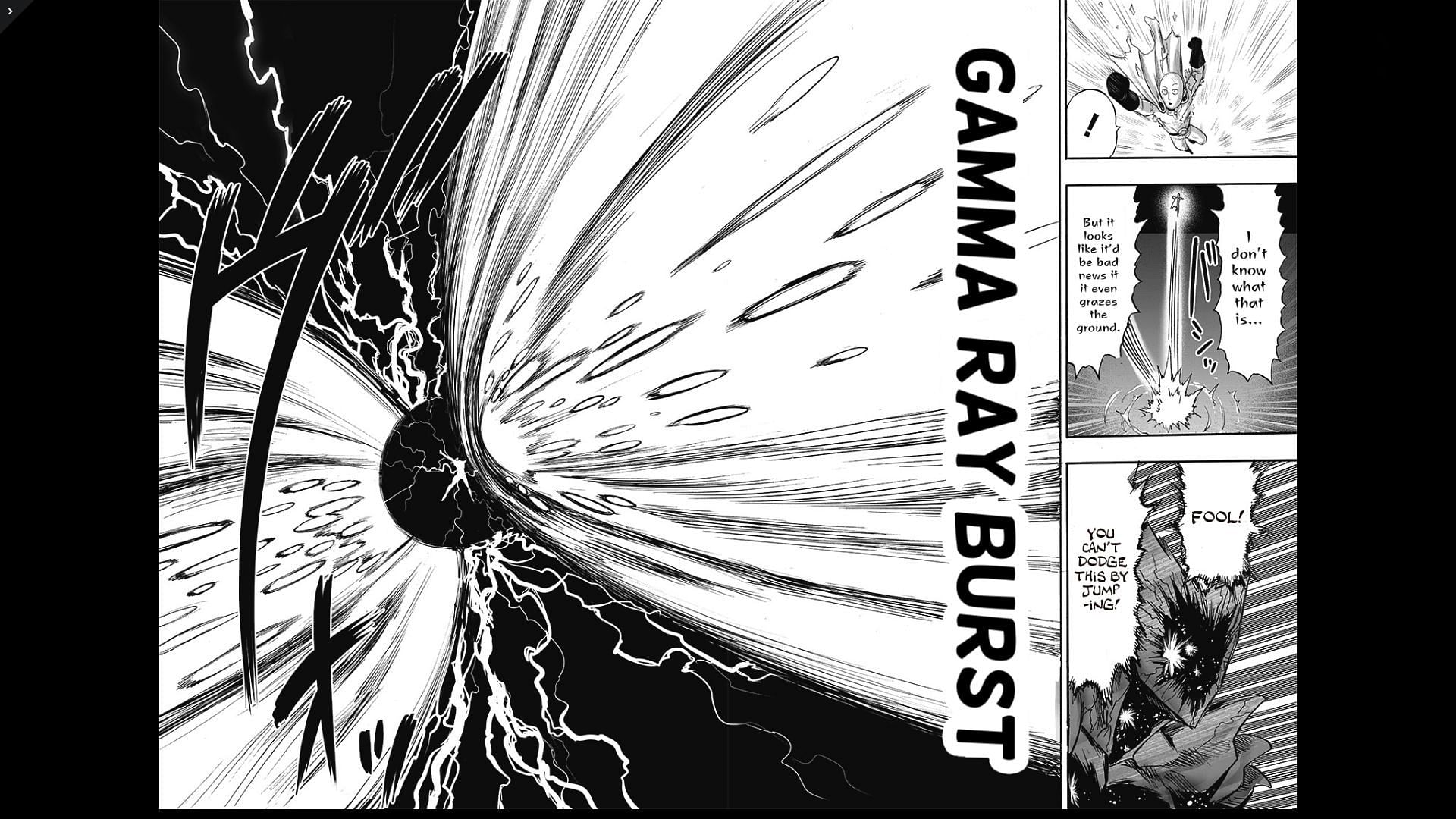Garou&#039;s Gamma-Ray Burst (Image via Yusuke Murata/Shueisha, Viz, One Punch Man)