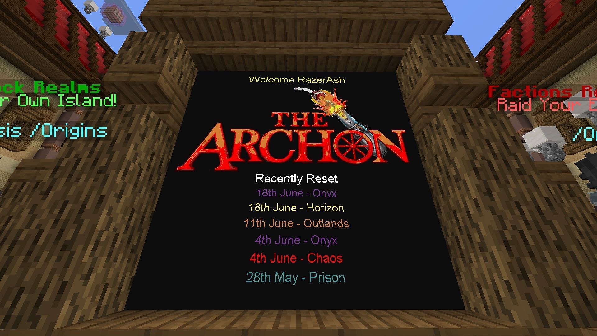 The Archon server spawn area (Image via Minecraft 1.19)