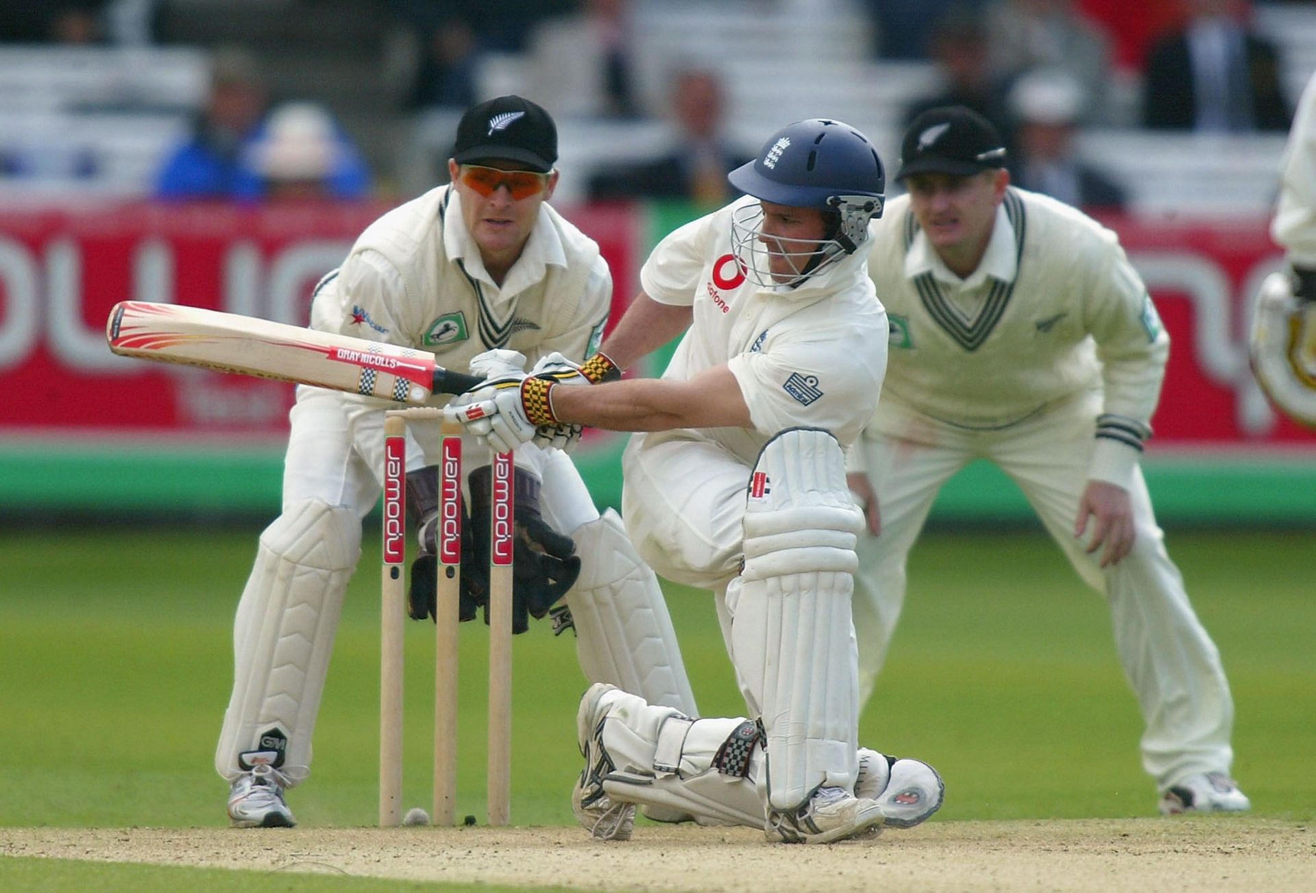 Andrew Strauss batting during his debut Test. Pic: Getty Images