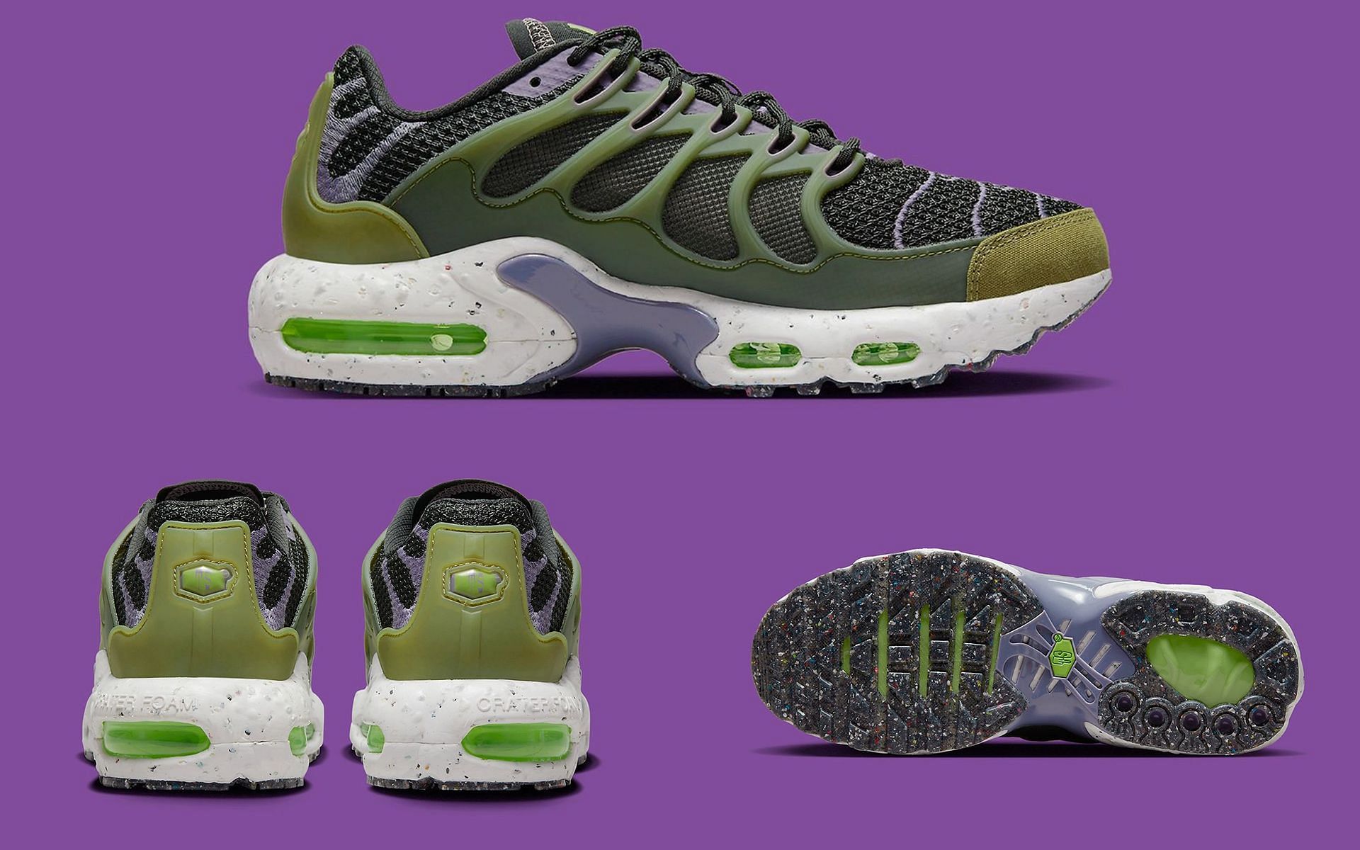 Take a closer look at the Nike Air Max Terrascape Plus Hulk-green colorway (Image via Twitter/@sneakernews)