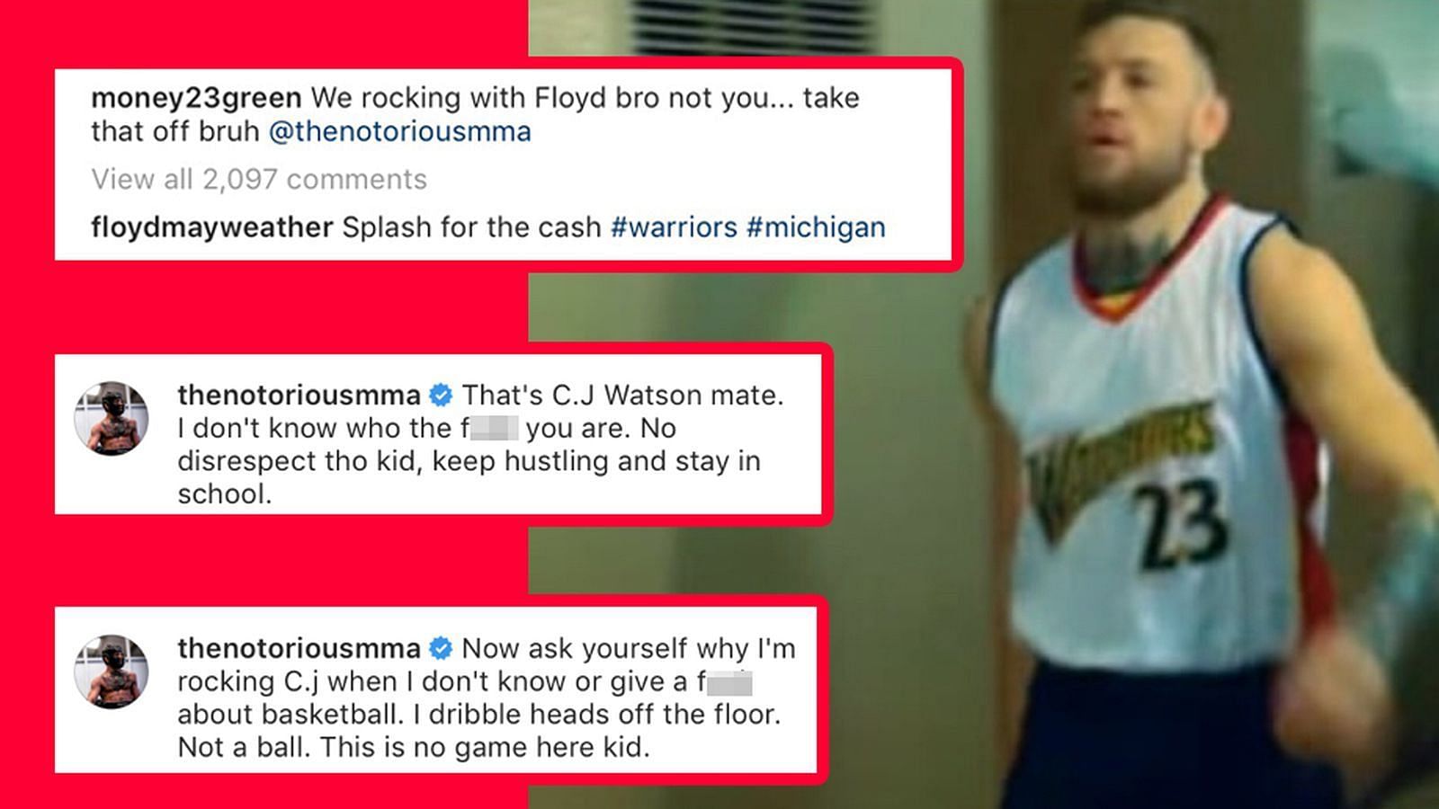 The Instagram comments from both athletes [Image courtesy of SBnation.com]